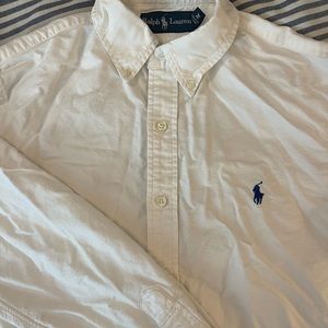 Ralph Lauren Polo long sleeve button down dress shirt. White. Size M Medium.